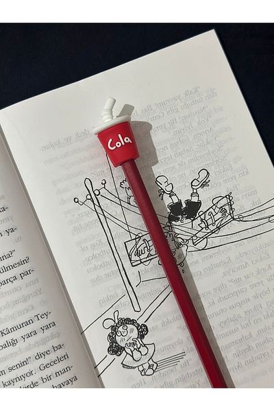 odaburada Cute Pencil Ornament-Pencil Head with Cola Beverage Figure