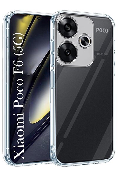Fibaks Poco F6 Kılıf Kamera Korumalı Şeffaf Ultra Ince Esnek Renksiz Silikon ...