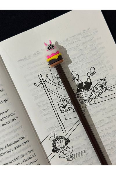 odaburada Pink Hamburger Figure Cute Pencil Ornament-Pencil Head