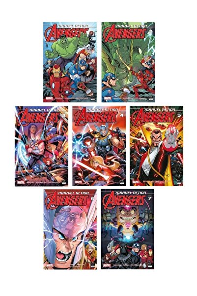 Marmara Çizgi Marvel Action Avengers 1-2-3-4-5-6-7. Ciltler Çizgi Roman Seti