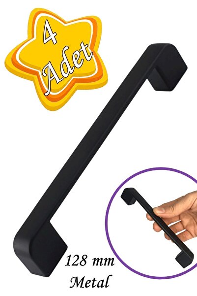 GLASWEN 4 bucăți mâner oval Marmara 128 mm mâner negru pentru bucătărie mâner...