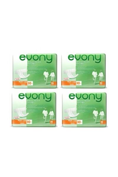 Evony Bel Bantlı Büyük Boy L Yetişkin Hasta Bezi 4 Paket 120 Adet