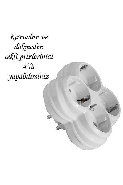 GLASWEN Four-Eyed 4-Plus Grounded Child-Proof Multi-Group Socket Duplication Quadruple Plug Socket Surface Mounted Daisy