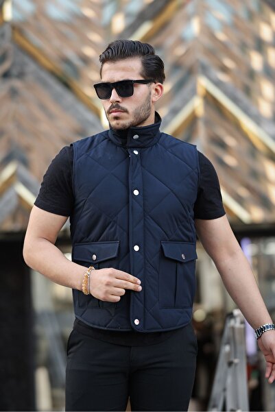 Boymen Чоловічий сезонний жилет - з капітоне і кнопками