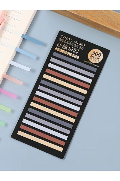 Para Todos Transparent Colored Thin Strip Postit - Bookmark, 300 Sheets