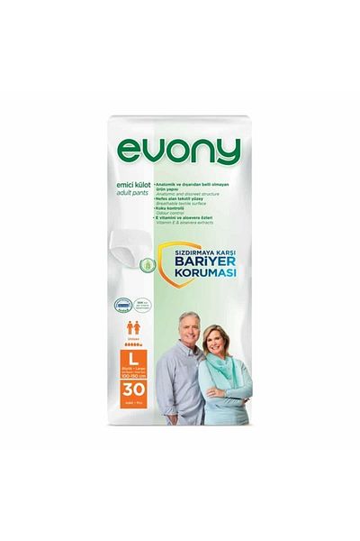Evony Absorbent Panties Adult Patient Diapers Size L 30 Pieces