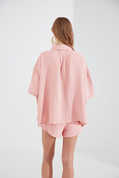 EDITION WOMAN Gül Kurusu Müslin Kadın Rahat Kesim Şort | Ek1007205-7205