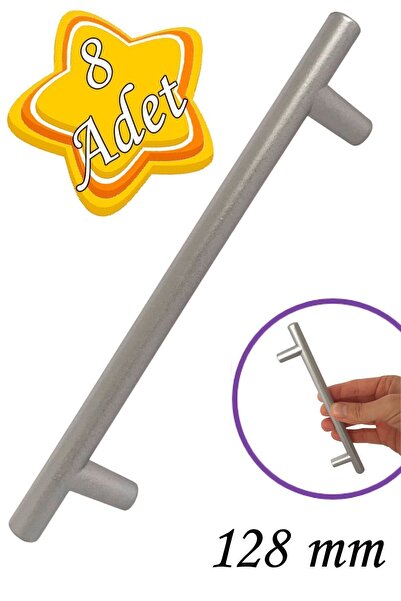 GLASWEN 8 Adet Boy Kulp Mat Krom 128 mm Kulp Mobilya Mutfak Dolabı Çekmece Dolap Kapak Kulpu Kulbu Metal Kul