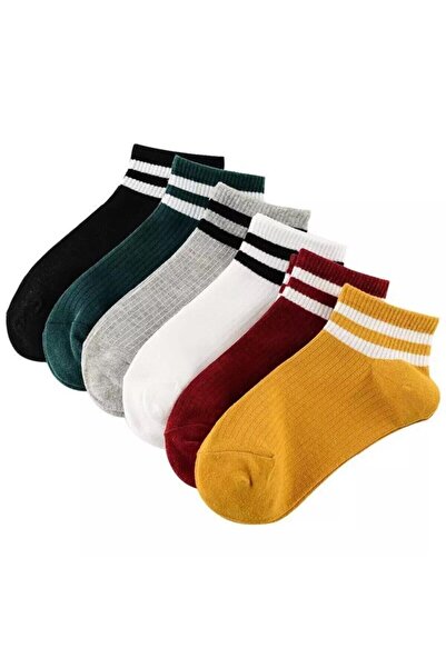 BGK Uniszex 6 pár pamut csíkos zokni, extra kényelmes