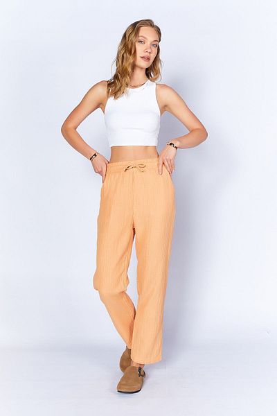 EDITION WOMAN Orange Muslin Pants - Relaxed Fit| Edi100667011-7011