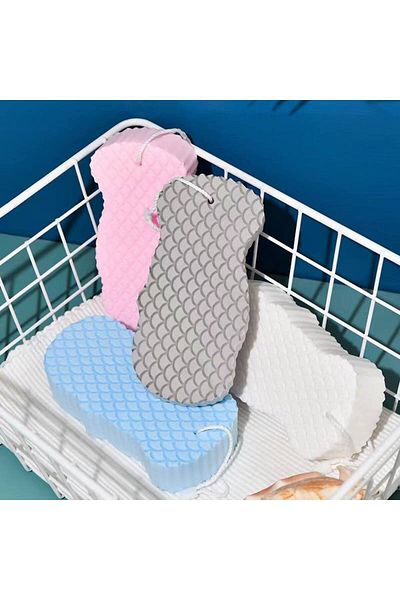 NesShine Soft Skin Baby Shower Washcloth - Cleansing Exfoliating Brush, Body Quality Shower Sponge with String