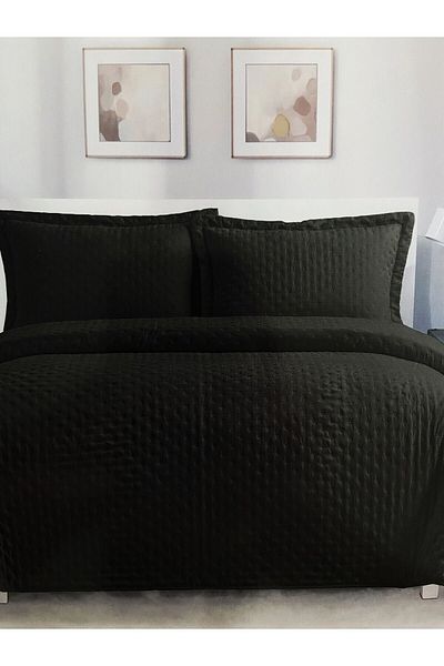 YGT Home Helena Anthracite Double Bed Set - Pillow Case with Flywheel 240X260