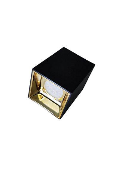 ULTRAS PERA 3000k Led Spot Surface Mounted Cube - Black/Gold