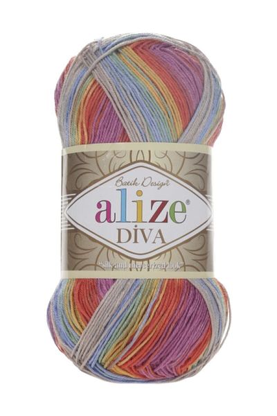 Alize Μπικίνι Mercerized Diva Tie Dye - 5 τεμάχια νήμα καλοκαιρινή μπλούζα μπουστάκι πλεκτό 3242