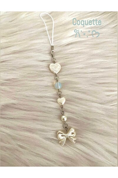 bohemian takı tasarim Coquette Fiyonklu Aytaşı Telefon Charmı Telefon İpi