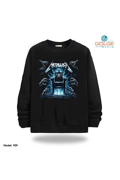 Gölge Store Metallica Chest Printed Slimfit Crew Neck 2 Thread Unisex Sweatshirt