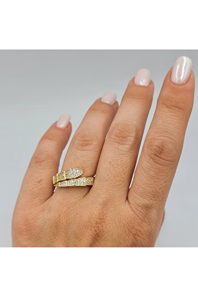 SE Jewellery ثعبان مفصل خاتم حجر الذهب