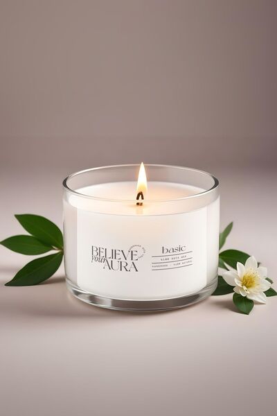 Believe Your Aura %100 Doğal Soya Mumu Kokusuz Aromaterapi Kase Mum - 120 cc