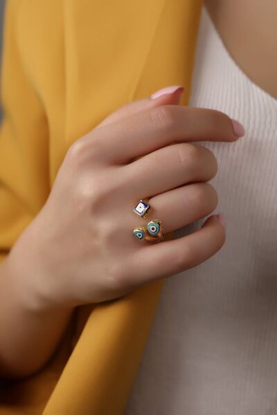 SUNSHINE 925 Ayar Lazer Mineli Kalp Kare Yuvarlak Tasarım Ayarlanabilir Gümüş...