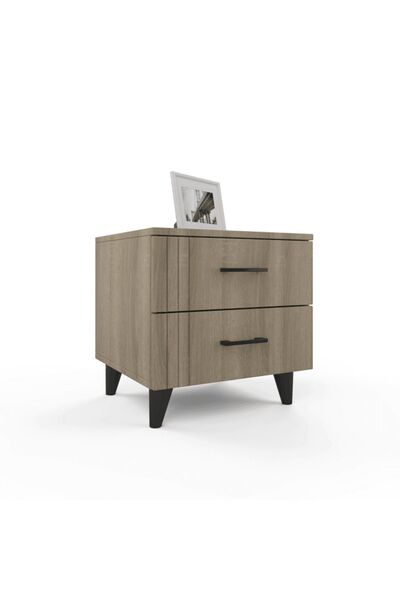 ANZERA Paris Komodin - Açık Kahverengi - Çekmeceli - Çizgili