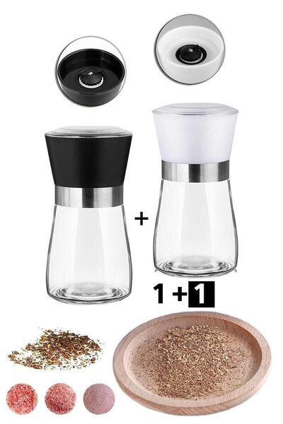 ARVALE Mixed Color 2 Pieces Ceramic Blade Salt, Pepper, Spice Mill, Salt Grinder Mill |