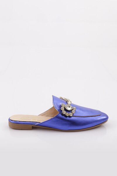 DGN 55 Women's Crystal Stone Buckle Slippers