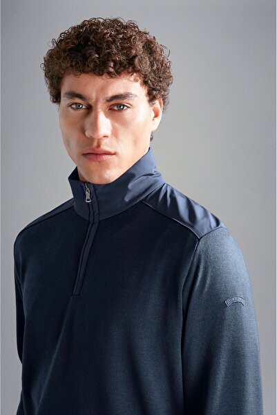 PAUL&SHARK MEN'S ZIPPED PULLOVER C.W. WOOL
