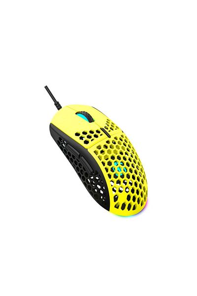 Gamertek ماوس الألعاب GM16 فائق الدقة وخفيف الوزن - أصفر