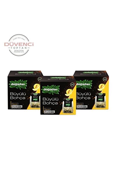 Doğadan Büyülü Bohça Kavunlu Beyaz Çay Seti 3' Lü