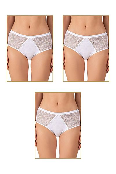 ÖZKAN underwear Özkan 25614 Pachet de 3 chiloți bato din dantelă din bumbac modal pentru femei