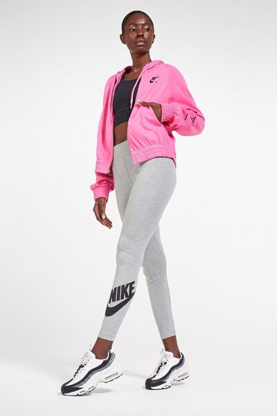 Nike Sportswear Club High-rise Leggings High Waisted Cotton Gray Leggings