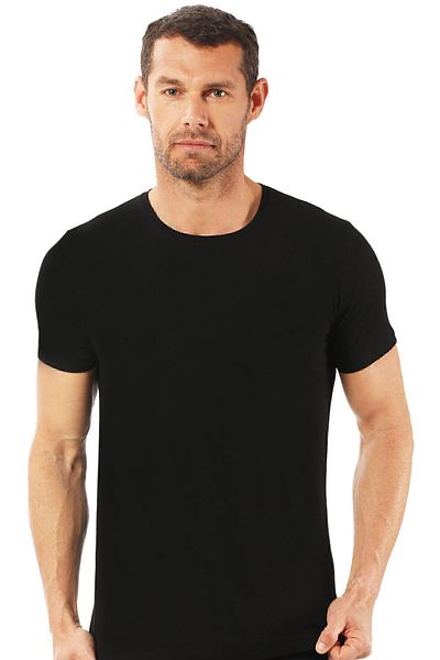 ÖZKAN underwear Özkan 0265 6 Pack Men's Cotton Closed Zero Collar Half Sleeve Undershirt T-Shirt