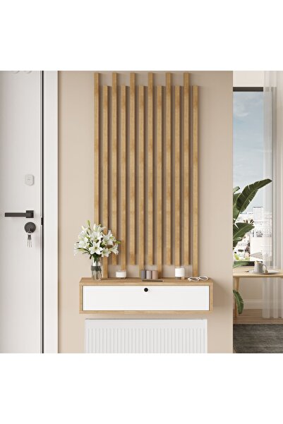 L'occi Concept Cosmia Ahşap Çıtalı Dresuar Set Hol Antre CS3-SW