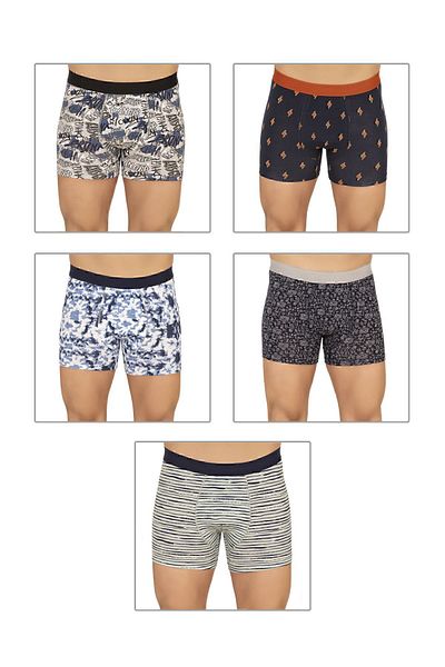 ÖZKAN underwear Özkan 11111 5 Pack Ανδρικά βαμβακερά μπόξερ με χτενισμένα βαμβακερά μοτίβα Lycra