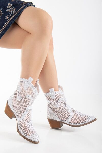 SEEM & BE Lotus Lace Fabric - letní západní kovbojské dámské boty