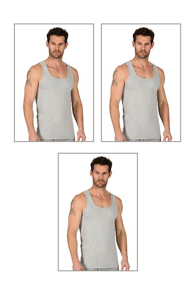 ÖZKAN underwear Özkan 11407 - Men's 3-Pack 100% Cotton Single Jersey Thick Strap Athlete