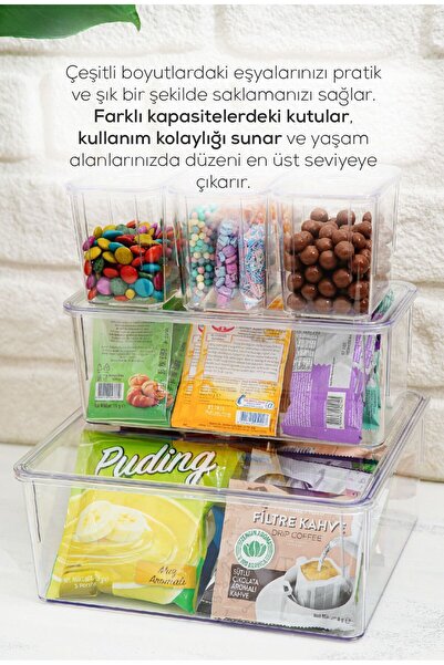 Vienev Clear 5-Piece Storage Container Set with Lids - Snack Bowl and Snack Box