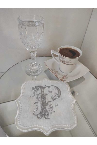 LİNDA MİA Șervețel Cocktail Litera Argintie "p" Literă Single