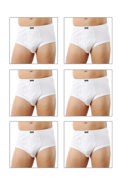 ÖZKAN underwear Özkan 0117 Pachet de 6 chiloți pentru bărbați, din bumbac, cu nervuri, flexibili, moi, confortabili