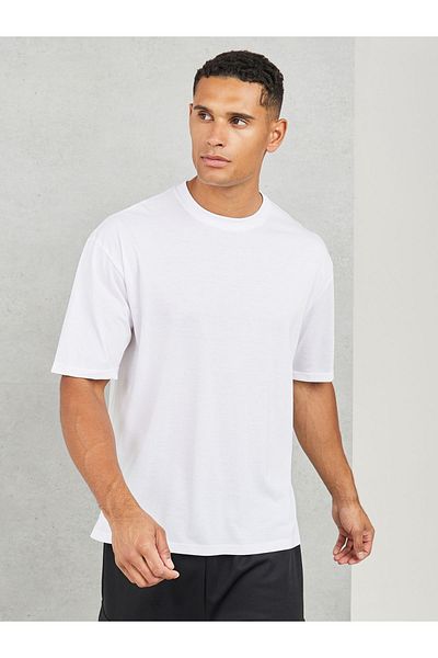 Styli Oversized Roll Up Sleeves Box T-shirt with Side Slit