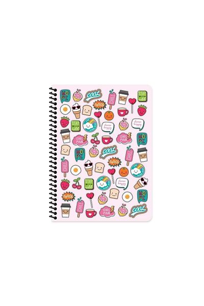 KESKİN COLOR (16,5x22,5 cm) 80 de coli Coperți din plastic în carouri Caiet Sweet Fun cu spirală (4 bucăți)