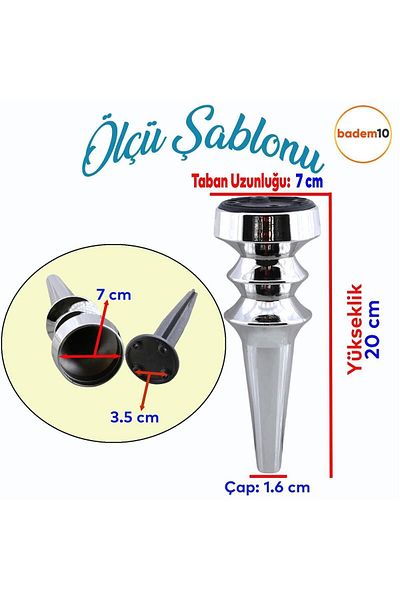 Badem10 Oliva Chrome 20 Cm Mobilier Canapea Fotoliu Unitate Tv Consolă Înălțare Picioare Picioare