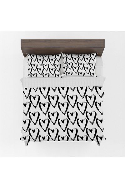 yok yok evim eve dair her şey Double Romantic Black Heart Pique Set