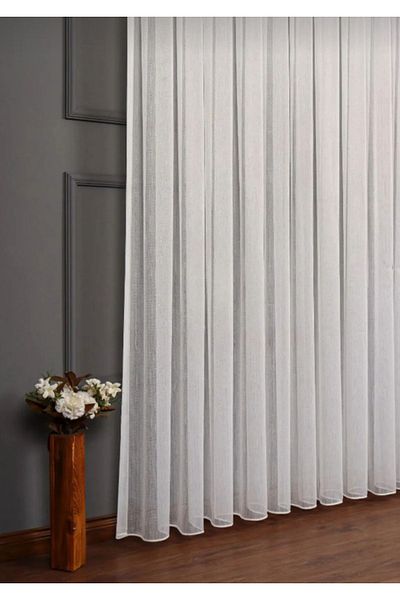 venedik home New Season Bamboo Fish Back Pattern Tulle Curtain 1X3 Tight Pleat Special Sewing-Draped-No Crease-No Ironing