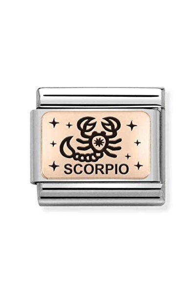 NOMİNATİON Composable Classic Dekoratif Link - Burçlar - Akrep Burcu - (08 SCORPİO) 9k Rose Altın