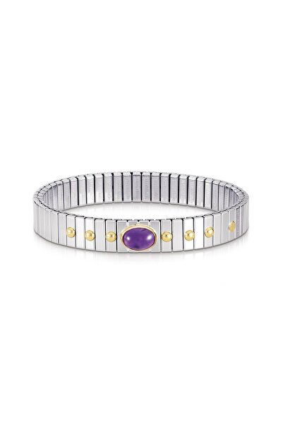 NOMİNATİON 18K altın ve 1 taş (002_amethyst) ile paslanmaz çelik içinde EXTEN...