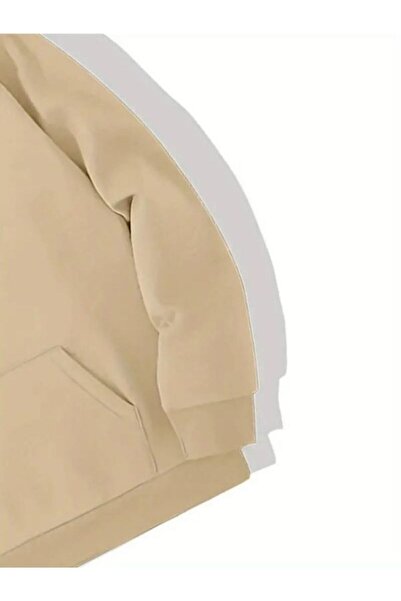 MOONBULL Erkek London England Baskılı Kapüşonlu Kanguru Cepli Oversize Sweatshirt