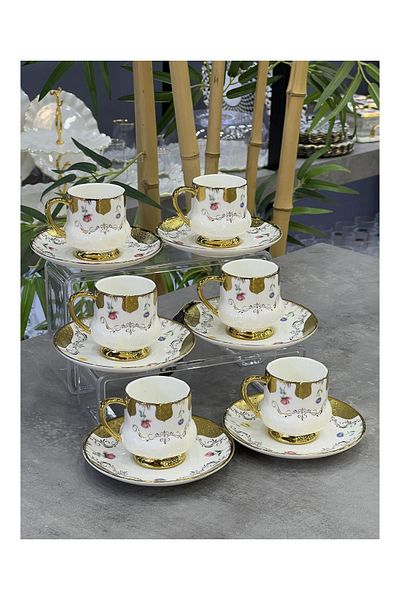 Doğudeko Orisis 6 Lux Porcelain Cup Set - V2
