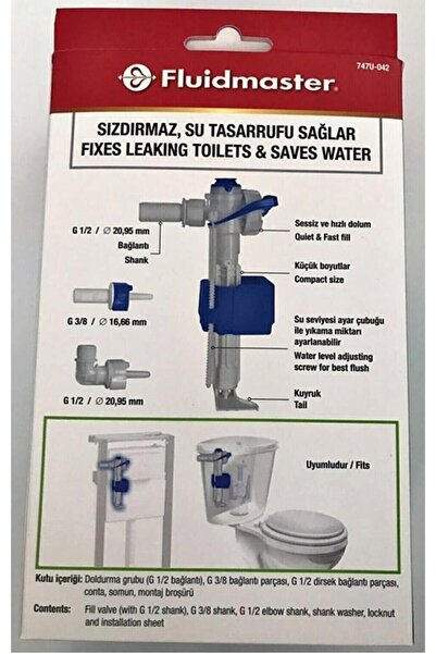 Genel Markalar Vitra, Kale, Serel, Creavit, Bocchi ile Uyumlu Gömme Rezervuar Seti Doldurma Grubu (3/8",1/2",1/2")