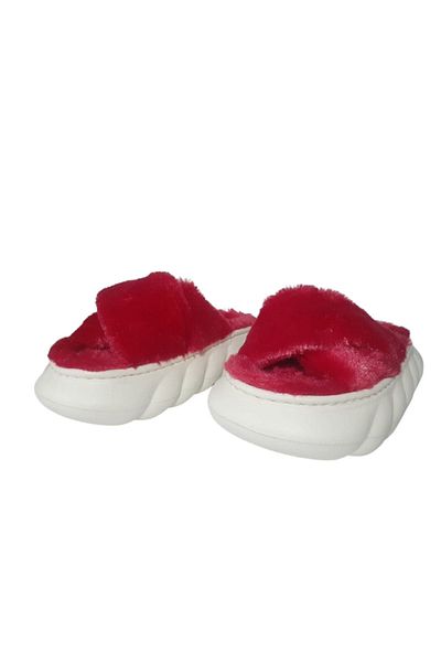 Akınal Bella Red Cross Model Plush Ultra Light Women's Slippers - Akb995-998